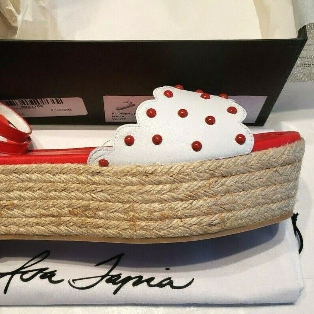 Isa Tapia New Shoes Women's 36 Cherry Platform Sandal Stud Leather NIB $350 ART - Picture 7 of 14